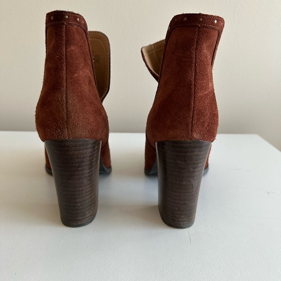 Lucky Brand Women's Libeth Booties Heels Brown Suede Leather Heels-  Size 9 - Picture 5 of 8